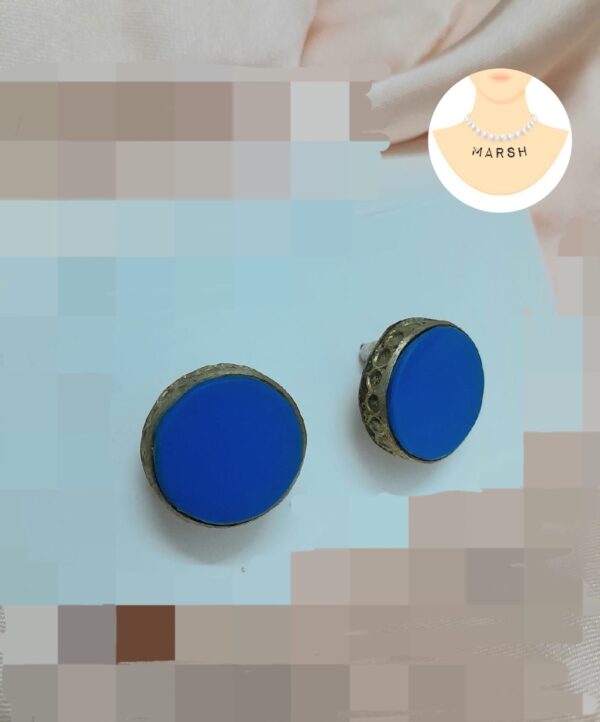 Solid Blue Earrings - Image 2