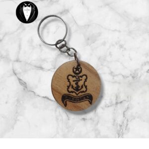 Navy Wooden Keyring