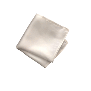Off White Solid Silk Pocket Square (LUXE COLLECTION)