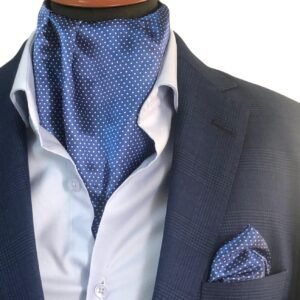 Blue Dotted Ascot Set