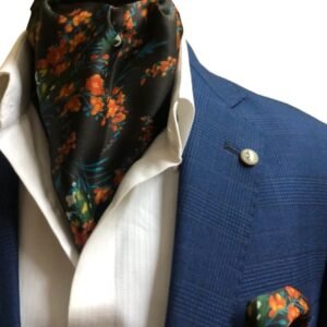 Black Floral Ascot Set