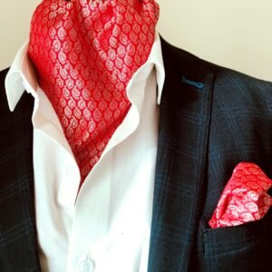 Red Jacuard Ascot Set