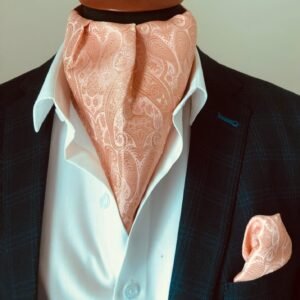 Peach Jacuard Ascot Set