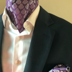 Purple Jacuard Ascot Set