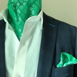 Green Jacuard Ascot Set